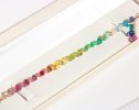 - Solid Gold 14K Rainbow Precious Gemstone Wire Wrapped Bracelet