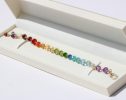 - Solid Gold 14K Rainbow Precious Gemstone Wire Wrapped Bracelet