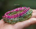 - Solid Gold 14K Rainbow Tourmaline Multi Wrap Bracelet Necklace, Layered Bracelet, Layered Necklace, One of a Kind