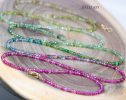 - Solid Gold 14K Rainbow Tourmaline Multi Wrap Bracelet Necklace, Layered Bracelet, Layered Necklace, One of a Kind