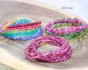 - Solid Gold 14K Rainbow Tourmaline Multi Wrap Bracelet Necklace, Layered Bracelet, Layered Necklace, One of a Kind