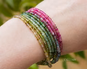 - Solid Gold 14K Rainbow Tourmaline Multi Wrap Bracelet Necklace, Layered Necklace, Beaded Necklace, One of a Kind