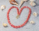 - Solid Gold 14K Rhodochrosite Necklace, Summer Peach Beaded Necklace