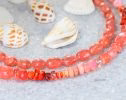 - Solid Gold 14K Rhodochrosite Necklace, Summer Peach Beaded Necklace