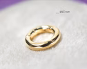 - Solid Gold 14K Round Connector, Charm Holder, Push Lock