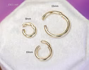 - Solid Gold 14K Round Connector, Charm Holder, Push Lock