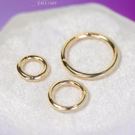 The Round Circle Connector - Solid Gold 14K Round Connector, Charm Holder, Push Lock