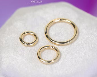 - Solid Gold 14K Round Connector, Charm Holder, Push Lock