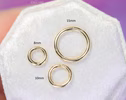 - Solid Gold 14K Round Connector, Charm Holder, Push Lock