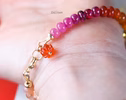 - Solid Gold 14K Ruby and Mexican Fire Opal Bracelet, Multi Gemstone Bracelet