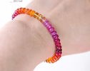 - Solid Gold 14K Ruby and Mexican Fire Opal Bracelet, Multi Gemstone Bracelet