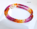 - Solid Gold 14K Ruby and Mexican Fire Opal Necklace, Multi Gemstone Beaded Necklace