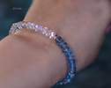 - Solid Gold 14K Santa Maria Aquamarine and Rainbow Moonstone Bracelet, Moonstone and Aquamarine Beaded Bracelet
