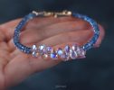 - Solid Gold 14K Santa Maria Aquamarine and Rainbow Moonstone Bracelet, Moonstone and Aquamarine Beaded Bracelet
