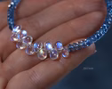 - Solid Gold 14K Santa Maria Aquamarine and Rainbow Moonstone Bracelet, Moonstone and Aquamarine Beaded Bracelet