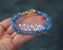 - Solid Gold 14K Santa Maria Aquamarine and Rainbow Moonstone Bracelet, Moonstone and Aquamarine Beaded Bracelet