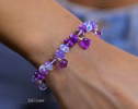 - Solid Gold 14K Silk Knotted Bracelet with Opals and Amethyst and Tanzanite