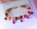 - Solid Gold 14K Silk Knotted Bracelet with Opals and Tourmaline, Peach, Cocoa and Pink Gemstones