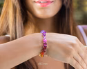 - Solid Gold 14K Silk Knotted Geometric Rainbow Multi Gemstone Bracelet