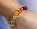 - Solid Gold 14K Silk Knotted Geometric Rainbow Multi Gemstone Bracelet