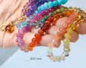- Solid Gold 14K Silk Knotted Multi Gemstone Necklace, Long Versatile Necklace