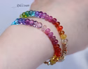 - Solid Gold 14K Silk Knotted Pastel and Rainbow Bracelet, Half Pastel Half Rainbow Bracelet