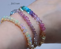 - Solid Gold 14K Silk Knotted Pastel and Rainbow Bracelet, Half Pastel Half Rainbow Bracelet