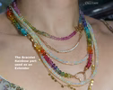 - Solid Gold 14K Silk Knotted Pastel and Rainbow Bracelet, Half Pastel Half Rainbow Bracelet