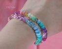 - Solid Gold 14K Silk Knotted Pastel Bracelet, Multi Gemstone Bracelet in Finest Quality