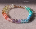- Solid Gold 14K Silk Knotted Pastel Bracelet, Multi Gemstone Bracelet in Finest Quality