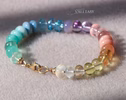 - Solid Gold 14K Silk Knotted Pastel Bracelet, Multi Gemstone Bracelet in Finest Quality