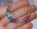 - Solid Gold 14K Silk Knotted Pastel Gemstone Extender for Bracelets and Necklaces