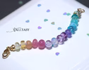 - Solid Gold 14K Silk Knotted Pastel Gemstone Extender for Bracelets and Necklaces