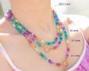 - Solid Gold 14K Silk Knotted Pastel Multi Gemstone Necklace