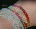 - Solid Gold 14K Silk Knotted Rainbow Bracelet, Genuine Multi Gemstone Colorful Bracelet