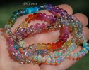 - Solid Gold 14K Silk Knotted Rainbow Bracelet, Genuine Multi Gemstone Colorful Bracelet