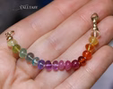 - Solid Gold 14K Silk Knotted Rainbow Gemstone Extender for Bracelets and Necklaces