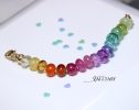 - Solid Gold 14K Silk Knotted Rainbow Gemstone Extender for Bracelets and Necklaces