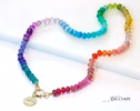 - Solid Gold 14K Silk Knotted Rainbow Multi Gemstone Necklace