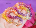 - Solid Gold 14K Silk Knotted Sunset Inspired Multi Gemstone Necklace