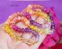 - Solid Gold 14K Silk Knotted Sunset Inspired Multi Gemstone Necklace