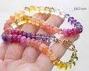 - Solid Gold 14K Silk Knotted Sunset Inspired Multi Gemstone Necklace
