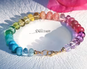 - Solid Gold 14K Silk Knotted Unicorn Colorful Bracelet, Multi Gemstone Bracelet in a Vivid Rainbow
