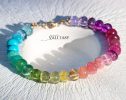 - Solid Gold 14K Silk Knotted Unicorn Colorful Bracelet, Multi Gemstone Bracelet in a Vivid Rainbow