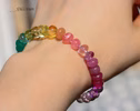 - Solid Gold 14K Silk Knotted Unicorn Colorful Bracelet, Multi Gemstone Bracelet in a Vivid Rainbow