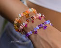 - Solid Gold 14K Spicy Silk Knotted Bracelet with Opals and Peach, Yellow Orange Gemstones