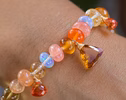 - Solid Gold 14K Spicy Silk Knotted Bracelet with Opals and Peach, Yellow Orange Gemstones