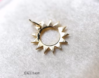 - Solid Gold 14K Sun Charm