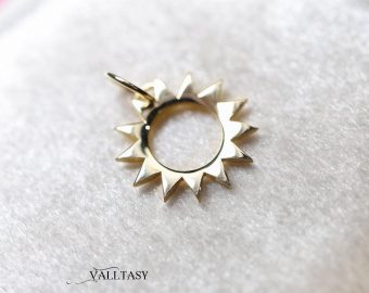 - Solid Gold 14K Sun Charm