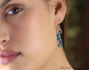 - Swiss Blue Topaz Earrings, Blue Gemstone Drop Earrings